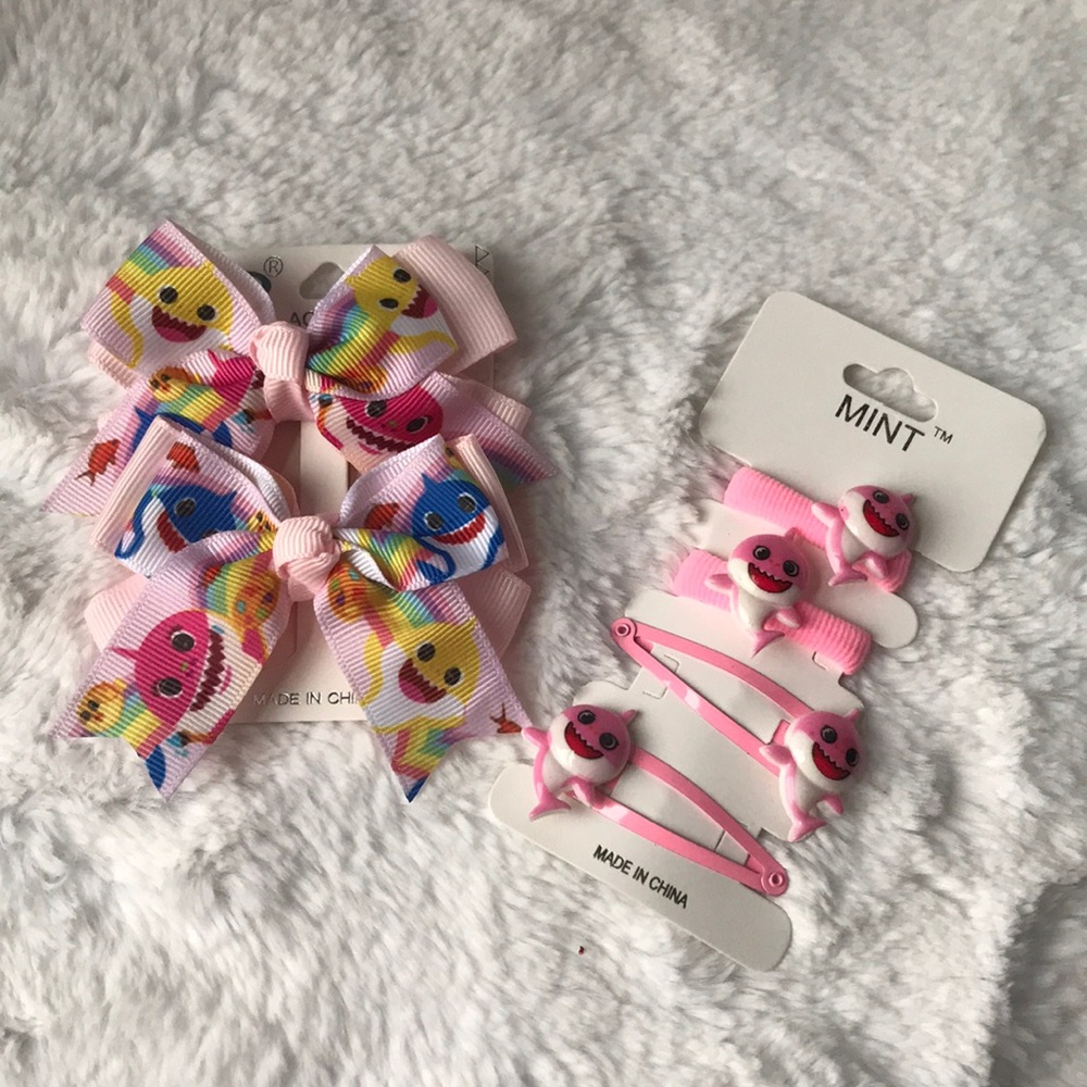 Baby Shark Hair Clips Bundle